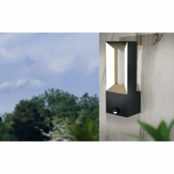 Luminaires Eglo Applique murale d'extérieur Eglo RIFORANO LED Noir, 2 lumières, Détecteur de mouvement