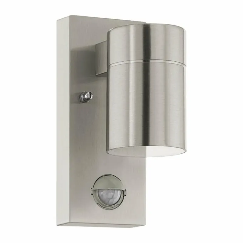 Luminaires Eglo Applique murale d'extérieur Eglo RIGA LED Acier inoxydable, 1 lumière, Détecteur de mouvement