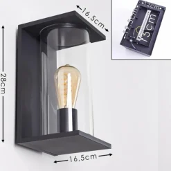 hofstein Applique murale d'extérieur Lesotho Noir, 1 lumière