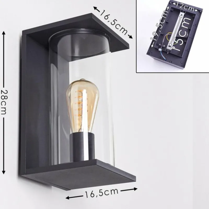 hofstein Applique murale d'extérieur Lesotho Noir, 1 lumière