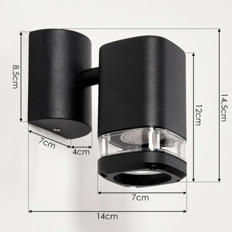 hofstein Applique murale d'extérieur Corneda Noir, 1 lumière