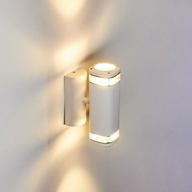 hofstein Applique murale d'extérieur Corneda Blanc, 2 lumières