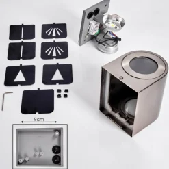 hofstein Applique murale d'extérieur Mora LED Acier inoxydable, 2 lumières