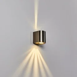 hofstein Applique murale d'extérieur Mora LED Acier inoxydable, 2 lumières