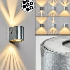 hofstein Applique murale d'extérieur Mora LED Nickel mat, 2 lumières