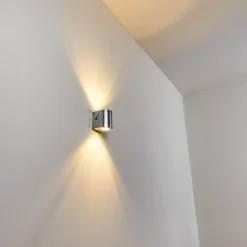 hofstein Applique murale d'extérieur Mora LED Nickel mat, 2 lumières