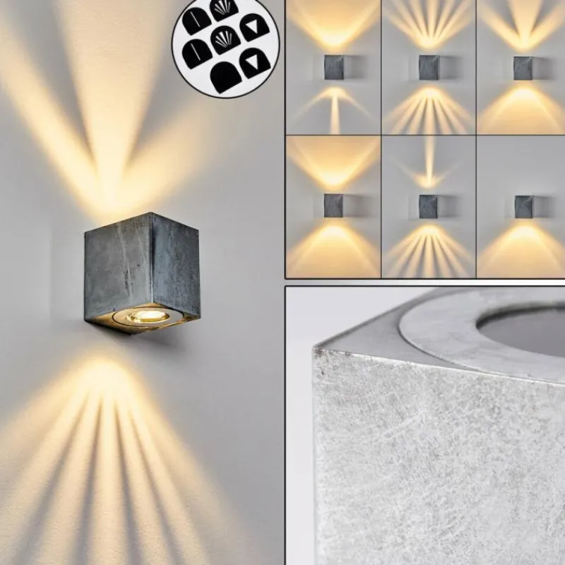 hofstein Applique murale d'extérieur Mora LED Nickel mat, 2 lumières