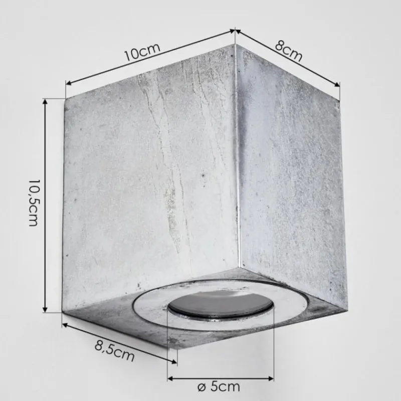 hofstein Applique murale d'extérieur Mora LED Nickel mat, 2 lumières