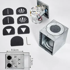 hofstein Applique murale d'extérieur Mora LED Nickel mat, 2 lumières