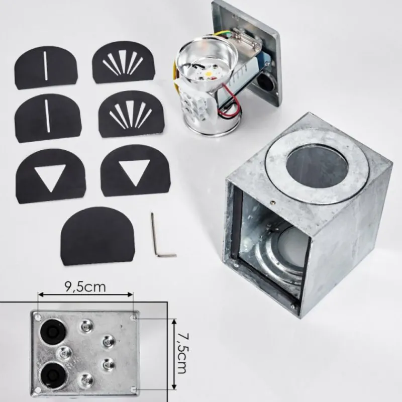 hofstein Applique murale d'extérieur Mora LED Nickel mat, 2 lumières