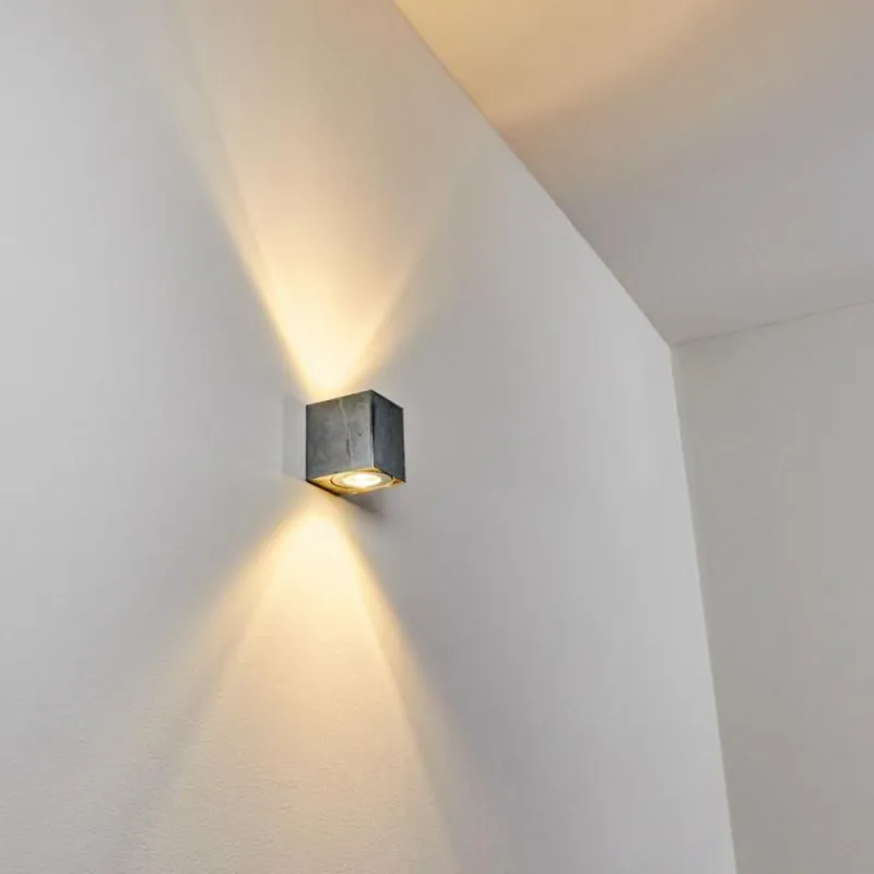 hofstein Applique murale d'extérieur Mora LED Nickel mat, 2 lumières