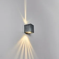 hofstein Applique murale d'extérieur Mora LED Nickel mat, 2 lumières