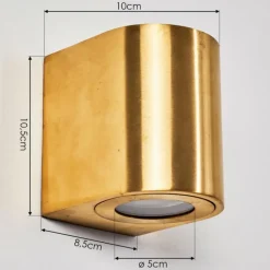 hofstein Applique murale d'extérieur Mora LED Laiton, 2 lumières