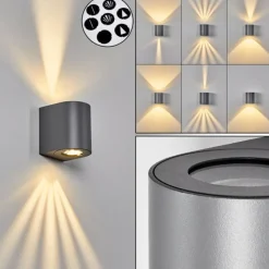 hofstein Applique murale d'extérieur Mora LED Gris, 2 lumières