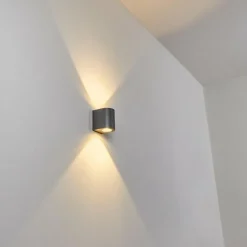 hofstein Applique murale d'extérieur Mora LED Gris, 2 lumières