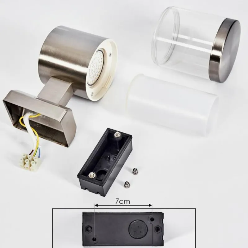 hofstein Applique murale d'extérieur Leon LED Nickel mat, 1 lumière