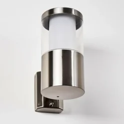 hofstein Applique murale d'extérieur Leon LED Nickel mat, 1 lumière