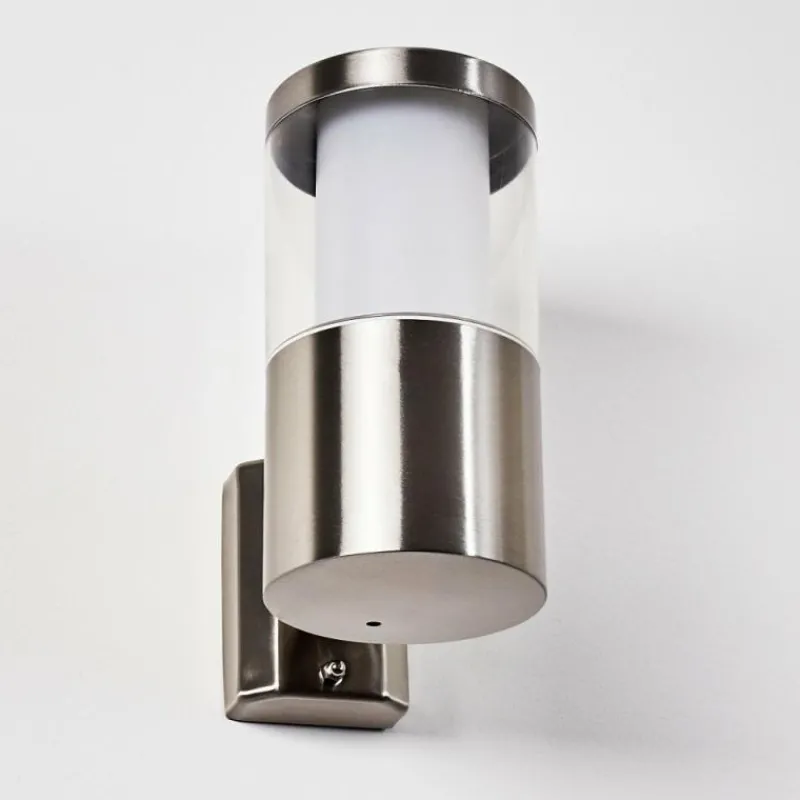 hofstein Applique murale d'extérieur Leon LED Nickel mat, 1 lumière