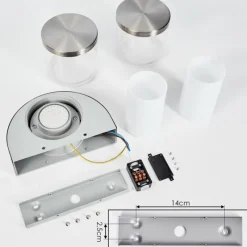 hofstein Applique murale d'extérieur Parawa LED Nickel mat, 2 lumières