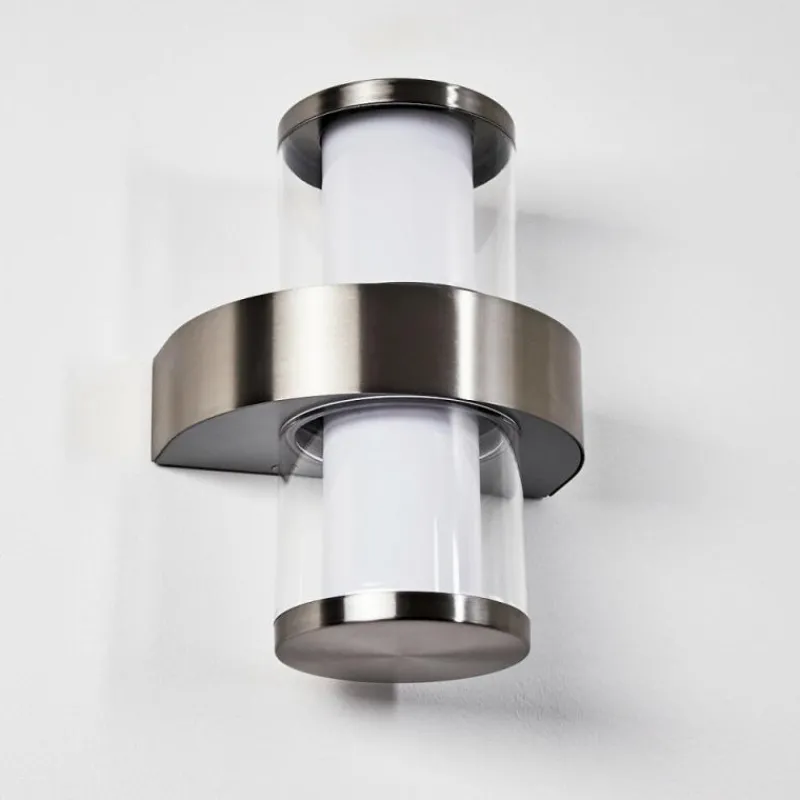 hofstein Applique murale d'extérieur Parawa LED Nickel mat, 2 lumières