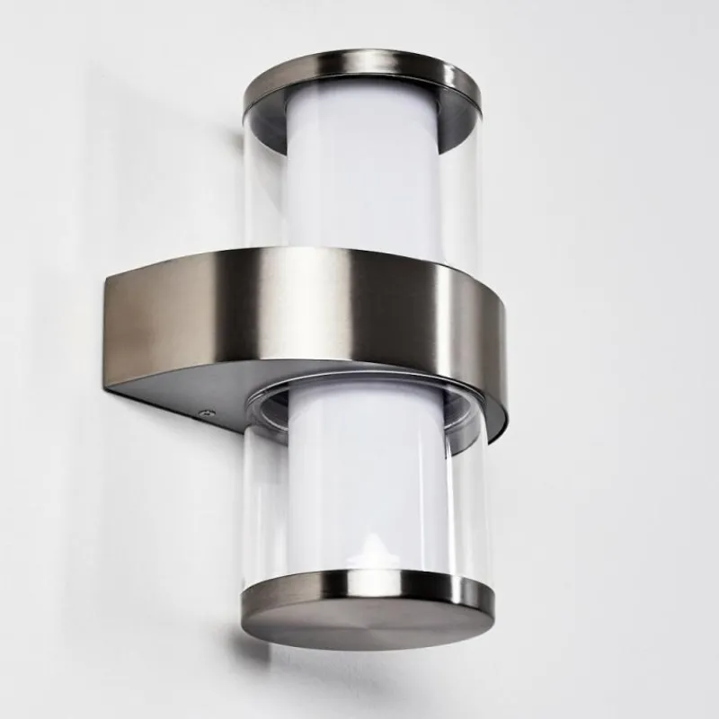 hofstein Applique murale d'extérieur Parawa LED Nickel mat, 2 lumières