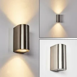 hofstein Applique murale d'extérieur Boda Nickel mat, 2 lumières