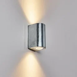 hofstein Applique murale d'extérieur Boda Argenté, 2 lumières