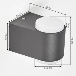 hofstein Applique murale d'extérieur Mapiu LED Anthracite, 2 lumières