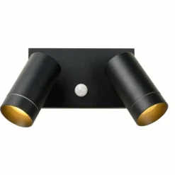Luminaires Lucide Applique murale d'extérieur Lucide TAYLOR Noir, 2 lumières, Détecteur de mouvement