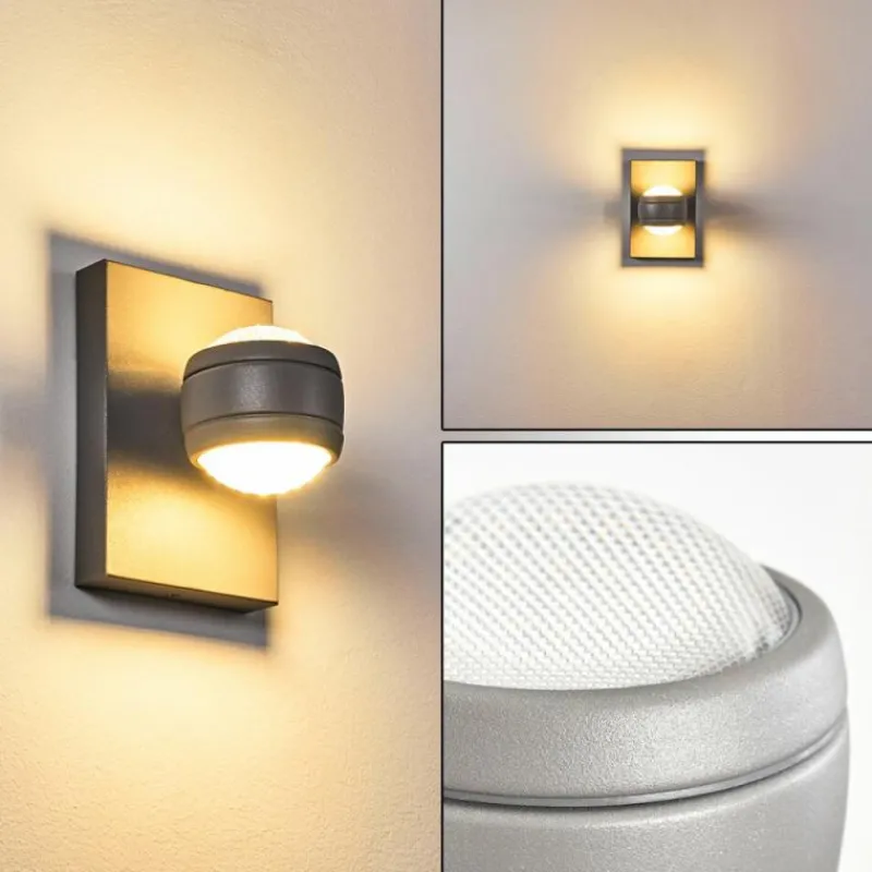hofstein Applique murale d'extérieur Arsego LED Gris, 2 lumières