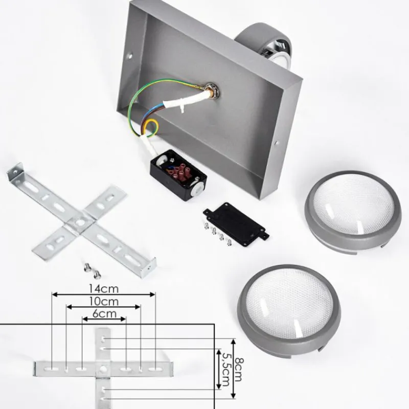 hofstein Applique murale d'extérieur Arsego LED Gris, 2 lumières