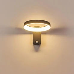 hofstein Applique murale d'extérieur Carinola LED Anthracite, 1 lumière, Détecteur de mouvement