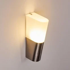 hofstein Applique murale d'extérieur Busalla LED Nickel mat, 1 lumière