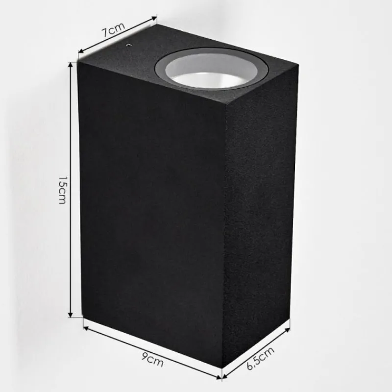 hofstein Applique murale d'extérieur Komoren LED Noir, 2 lumières