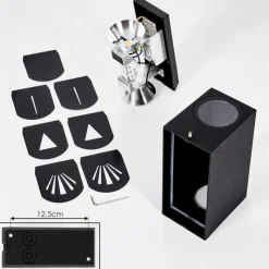 hofstein Applique murale d'extérieur Komoren LED Noir, 2 lumières