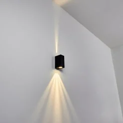 hofstein Applique murale d'extérieur Komoren LED Noir, 2 lumières