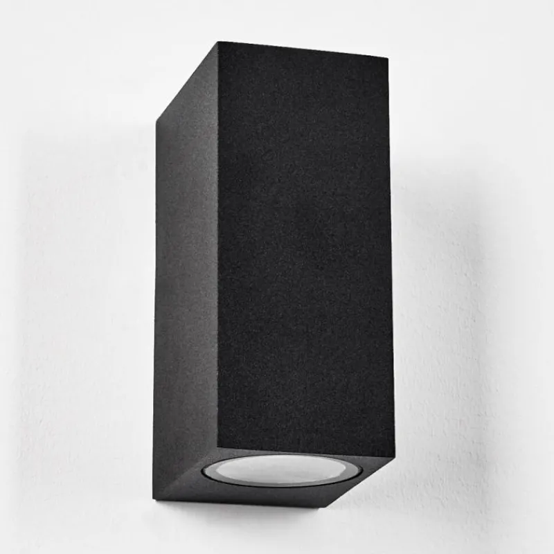 hofstein Applique murale d'extérieur Komoren LED Noir, 2 lumières