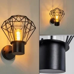 Lampes Vintages & Rétros-hofstein Applique murale d'extérieur Solda Noir, 1 lumière