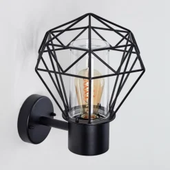 Lampes Vintages & Rétros-hofstein Applique murale d'extérieur Solda Noir, 1 lumière