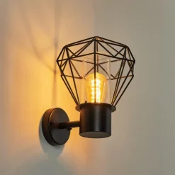 Lampes Vintages & Rétros-hofstein Applique murale d'extérieur Solda Noir, 1 lumière