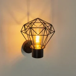 Lampes Vintages & Rétros-hofstein Applique murale d'extérieur Solda Noir, 1 lumière