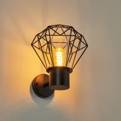 Lampes Vintages & Rétros-hofstein Applique murale d'extérieur Solda Noir, 1 lumière