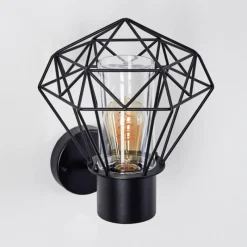 Lampes Vintages & Rétros-hofstein Applique murale d'extérieur Solda Noir, 1 lumière