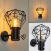 Lampes Vintages & Rétros-hofstein Applique murale d'extérieur Solda Noir, 1 lumière, Détecteur de mouvement