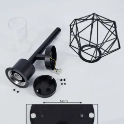 Lampes Vintages & Rétros-hofstein Applique murale d'extérieur Solda Noir, 1 lumière