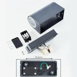 hofstein Applique murale d'extérieur Kingstown Anthracite, 2 lumières