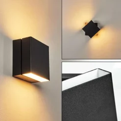 hofstein Applique murale d'extérieur Fontanile LED Noir, Blanc, 1 lumière