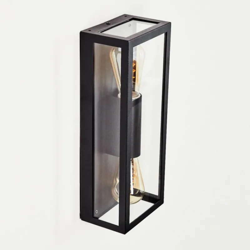 hofstein Applique murale d'extérieur Caudry Noir, 2 lumières