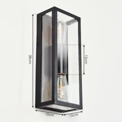 hofstein Applique murale d'extérieur Caudry Noir, 2 lumières