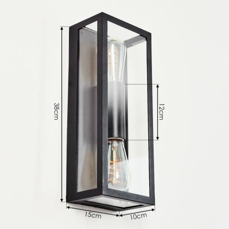 hofstein Applique murale d'extérieur Caudry Noir, 2 lumières